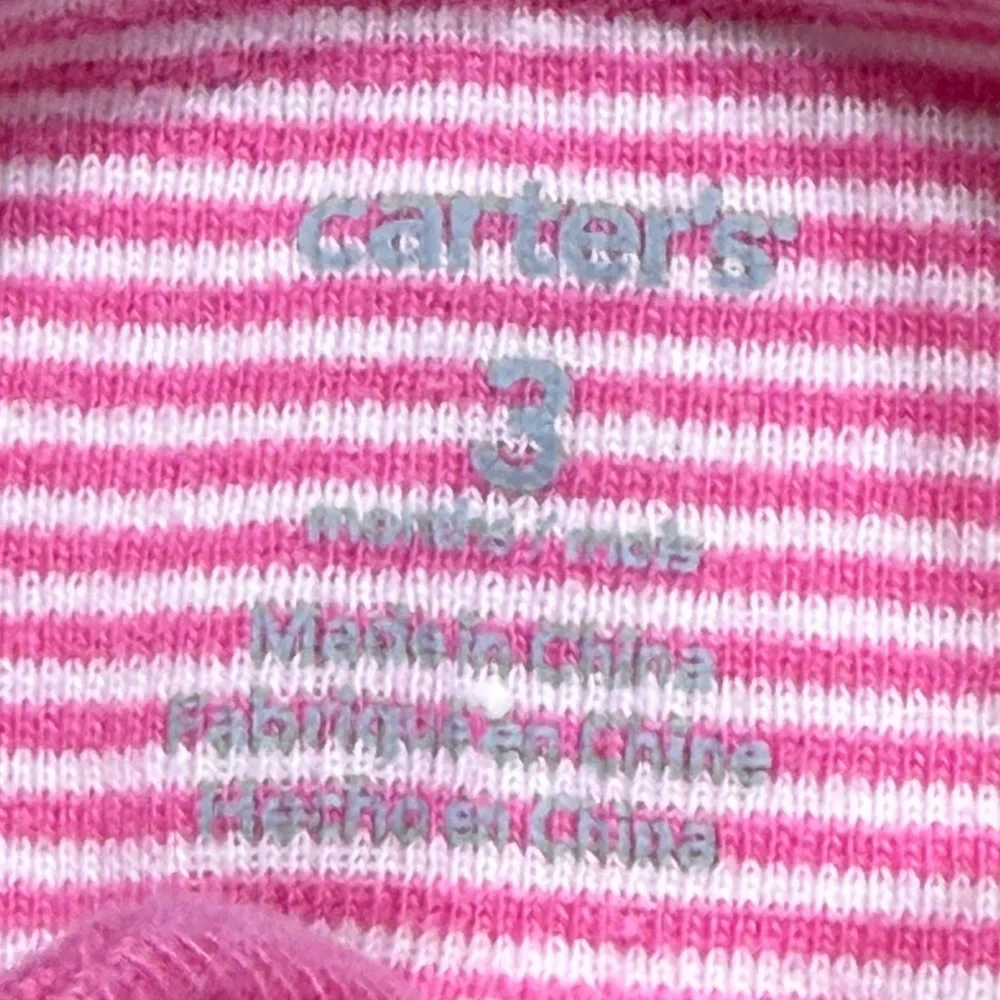 Carter's | Baby Girl Pink Striped Jumpsuit | 3M